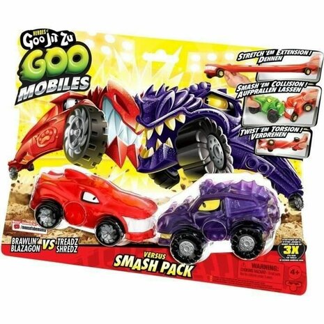 Set auto's Moose Toys GOO MOBILES - BLAZAGON VS TREADS SHREDZ Rood 5