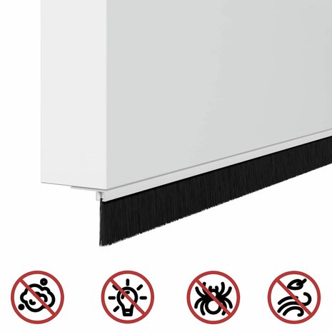 Zelfklevende Deurborstels 2 pcs Wit 100 cm Aluminium Legering 9