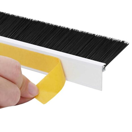 Zelfklevende Deurborstels 6 pcs Wit 100 cm Aluminium Legering 8