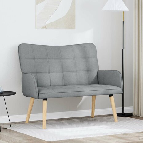 Twee Persoons Sofa Lichtgrijs 115 x 61 x 87 cm Stof 1