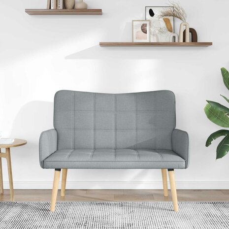 Twee Persoons Sofa Lichtgrijs 115 x 61 x 87 cm Stof 3