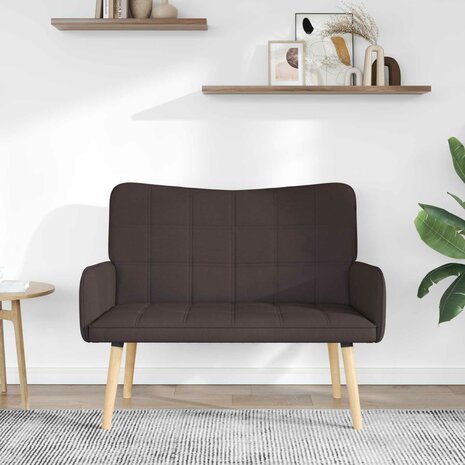 Twee Persoons Sofa Donkerbruin 115 x 61 x 87 cm Stof 3