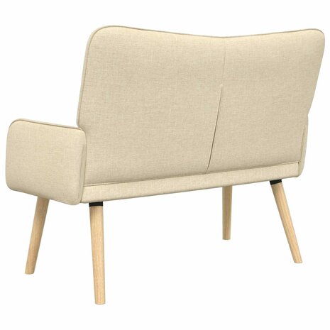Twee Persoons Sofa Cr&egrave;me 115 x 61 x 87 cm Stof 6