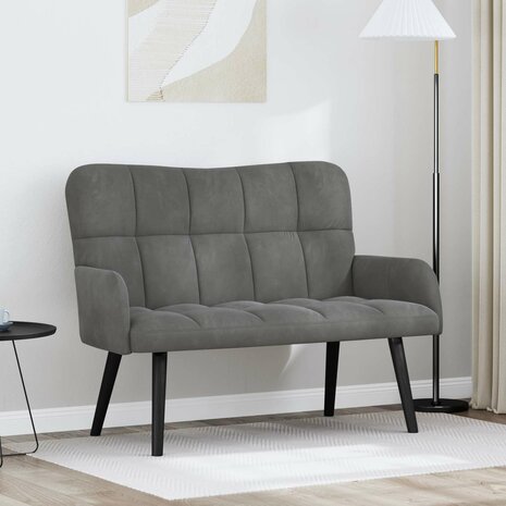 Twee Persoons Sofa Donkergrijs 115 x 61 x 87 cm Fluweel 1