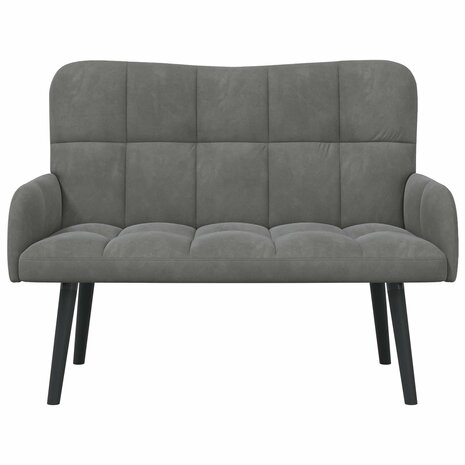 Twee Persoons Sofa Donkergrijs 115 x 61 x 87 cm Fluweel 4