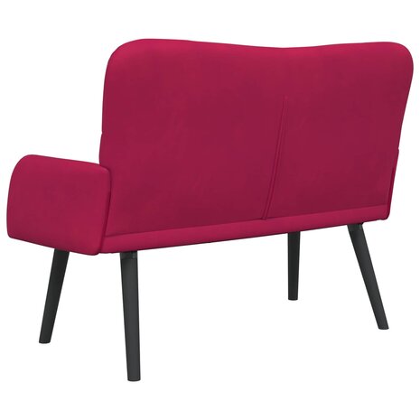 Twee Persoons Sofa Wijnrood 115 x 61 x 87 cm Fluweel 6