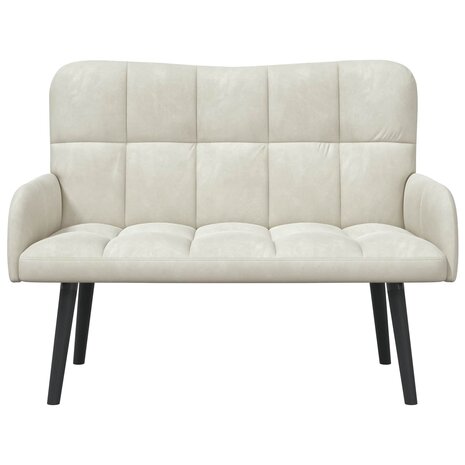 Twee Persoons Sofa Cr&egrave;me 115 x 61 x 87 cm Fluweel 4