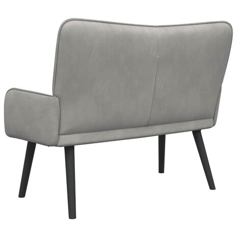 Twee Persoons Sofa Lichtgrijs 115 x 61 x 87 cm Fluweel 6