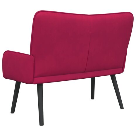 Twee Persoons Sofa Wijnrood 115 x 61 x 87 cm Fluweel 6