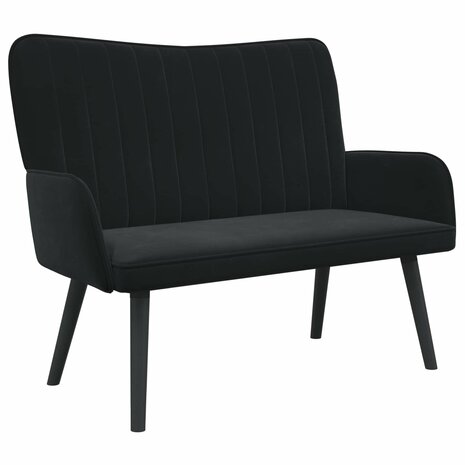 Twee Persoons Sofa Zwart 115 x 61 x 87 cm Fluweel 2