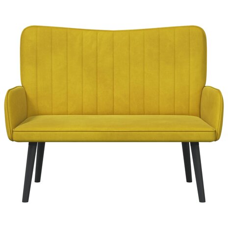 Twee Persoons Sofa Geel 115 x 61 x 87 cm Fluweel 4