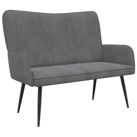 Twee Persoons Sofa Donkergrijs 115 x 61 x 87 cm Fluweel 2