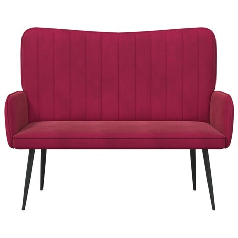 Twee Persoons Sofa Wijnrood 115 x 61 x 87 cm Fluweel 4