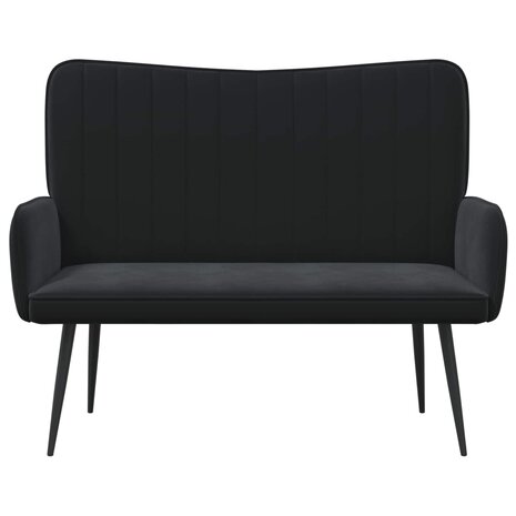 Twee Persoons Sofa Zwart 115 x 61 x 87 cm Fluweel 4