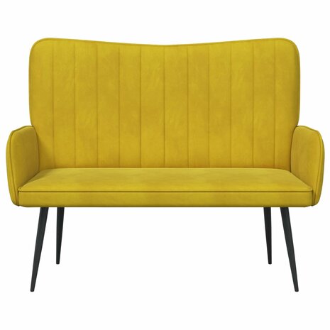 Twee Persoons Sofa Geel 115 x 61 x 87 cm Fluweel 4