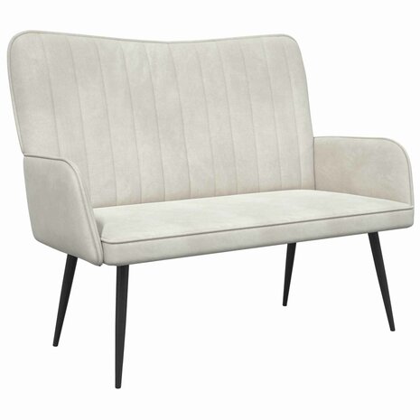 Twee Persoons Sofa Cr&egrave;me 115 x 61 x 87 cm Fluweel 2