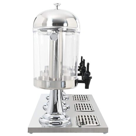 Drievoudige sapdispenser roestvrij staal 3x8 L 3
