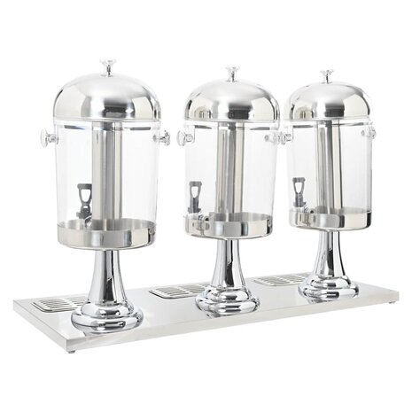 Drievoudige sapdispenser roestvrij staal 3x8 L 4