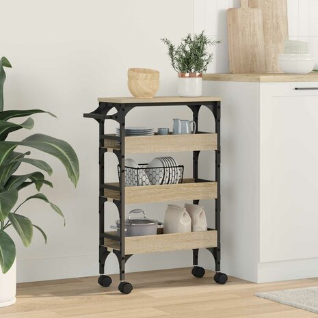Keukentrolley Sonoma Eiken 53 x 20 x 76 cm Bewerkt hout 1