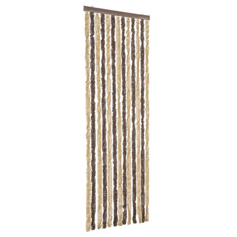Vliegengordijn 56x185 cm chenille donkerbruin en beige 2