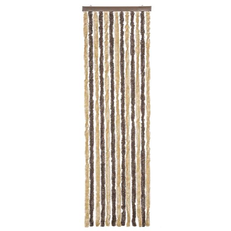 Vliegengordijn 56x185 cm chenille donkerbruin en beige 3