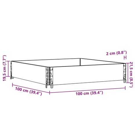 Palletopzetrand 100x100 cm massief grenenhout zwart 8