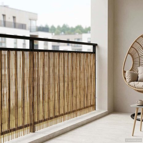 Tuinhek Ge&euml; carboniseerd 400 x 90 cm Riet 3