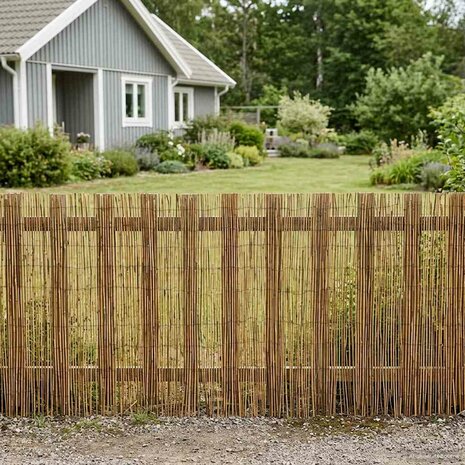 Tuinhek Ge&euml; carboniseerd 500 x 90 cm Riet 1