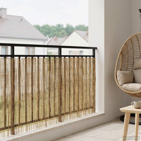 Tuinhek Ge&euml; carboniseerd 600 x 90 cm Riet 1