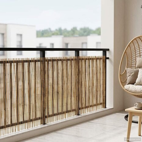 Tuinhek Ge&euml; carboniseerd 600 x 80 cm Riet 1