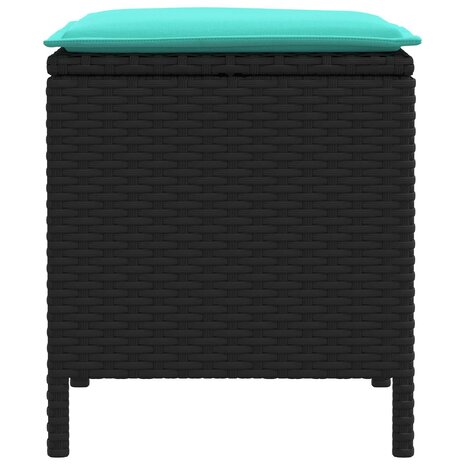 Tuinvoetenbank 2 Stuk Zwart en Turquoise 38 x 38 x 45 cm 4