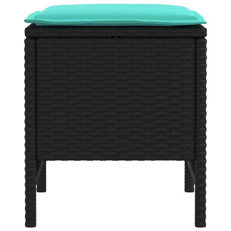 Tuinvoetenbank 2 Stuk Zwart en Turquoise 38 x 38 x 45 cm 5