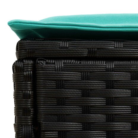 Tuinvoetenbank 2 Stuk Zwart en Turquoise 38 x 38 x 45 cm 7