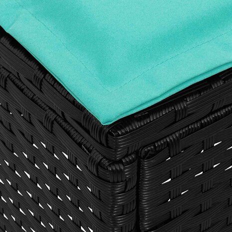 Tuinvoetenbank 2 Stuk Zwart en Turquoise 38 x 38 x 45 cm 8