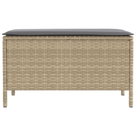 Tuinvoetenbank Beige en Licht Grijs 80 x 38 x 42 cm PE Rattan 4