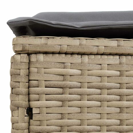 Tuinvoetenbank Beige en Licht Grijs 80 x 38 x 42 cm PE Rattan 7