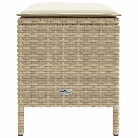 Tuinvoetenbank Beige en Cr&egrave;me 80 x 38 x 42 cm PE Rattan 5