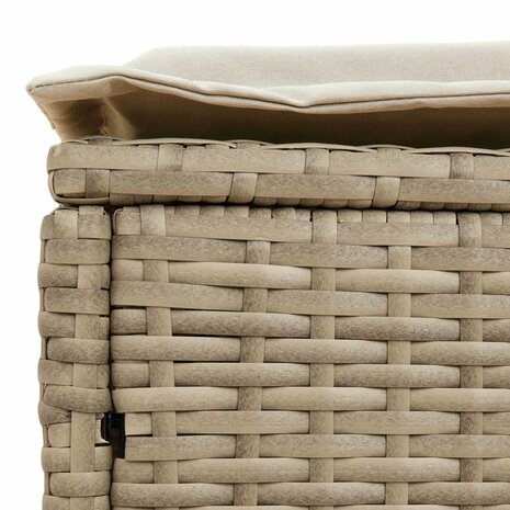 Tuinvoetenbank Beige en Cr&egrave;me 80 x 38 x 42 cm PE Rattan 7