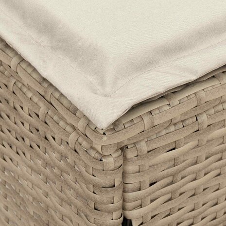Tuinvoetenbank Beige en Cr&egrave;me 80 x 38 x 42 cm PE Rattan 8