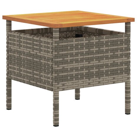 Tuinbistroset met kussen 3-delig Grijs polyrotan 5