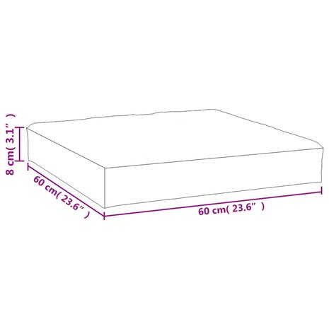 Palletkussen 60x60x8 cm oxford stof turquoise 7