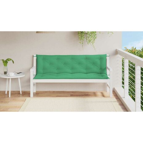 Tuinbankkussen 150x(50+50)x7 cm oxford stof groen 3
