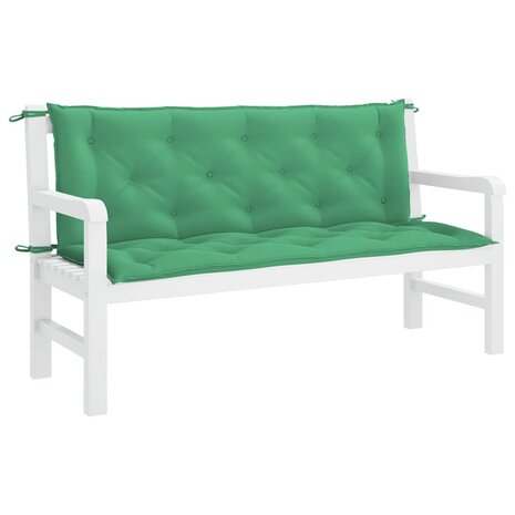 Tuinbankkussen 150x(50+50)x7 cm oxford stof groen 4