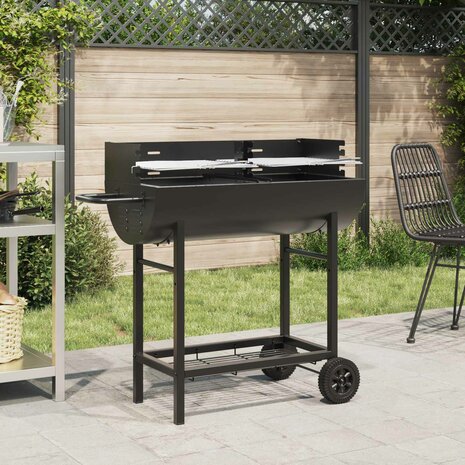 Houtskoolbarbecue Verstelbaar Zwart 96,5 x 42,5 x 88,5 cm 1