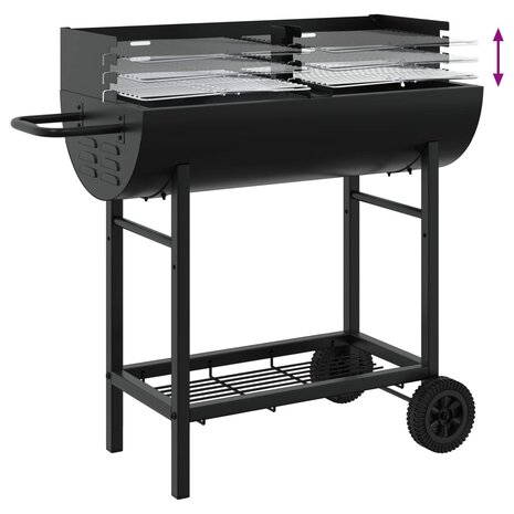 Houtskoolbarbecue Verstelbaar Zwart 96,5 x 42,5 x 88,5 cm 8