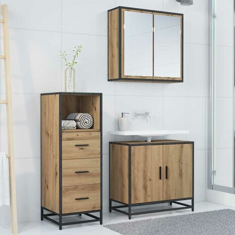 Badkamermeubelset Artisan Eiken 35 x 37,5 x 100 cm Bewerkt hout 4