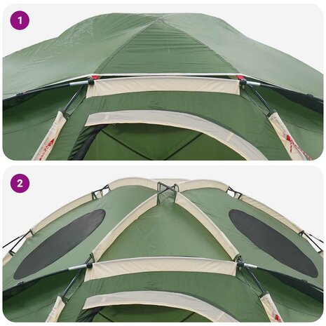 Toilet Tent Groen 10-persoons 185T Polyester met PU Coating 12
