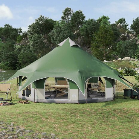 Gezinstent Groen 10-persoons 185T Polyester met PU Coating 1