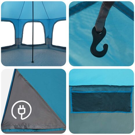 Gezinstent Blauw 5-persoons 185T Polyester met PU Coating 9