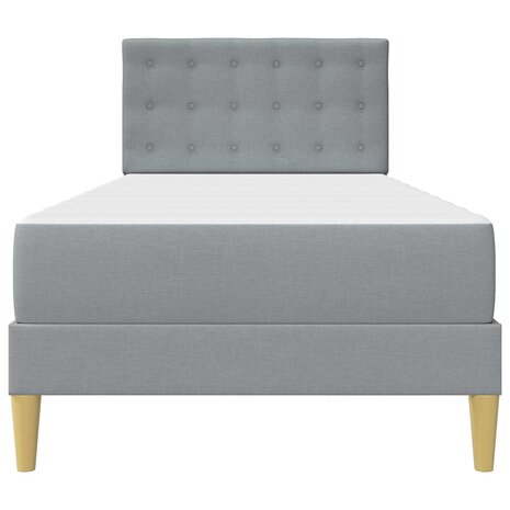 Bedframe met matras met hoofdeinde Lichtgrijs 80 x 200 cm Stof 6